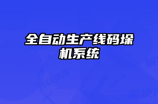 全自動(dòng)生產(chǎn)線(xiàn)碼垛機(jī)系統(tǒng)