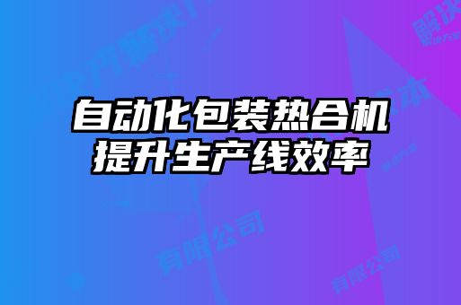 自動化包裝熱合機(jī)提升生產(chǎn)線效率