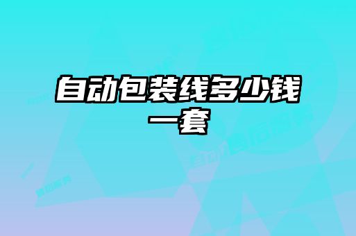 自動(dòng)包裝線多少錢(qián)一套